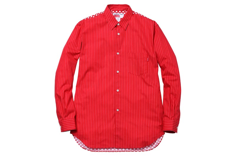 Supreme comme des garcons button clearance up