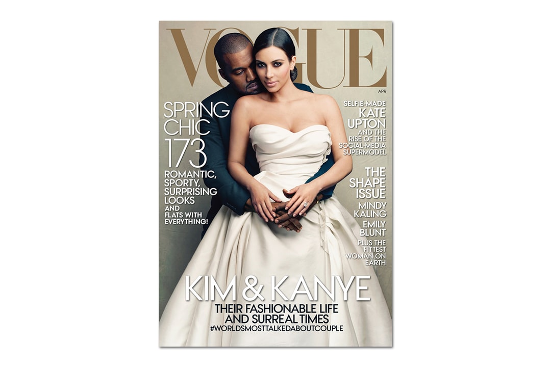 Канье Уэст и Ким Кардашьян на обложках апрельского номера Vogue за 2014 год.