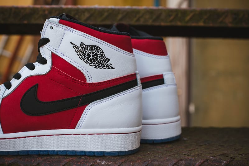 Jordan 1 carmine on 2024 feet