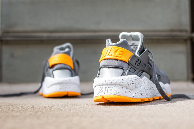 nike huarache grey orange