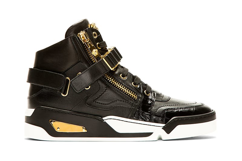 Versace leather outlet high top sneakers