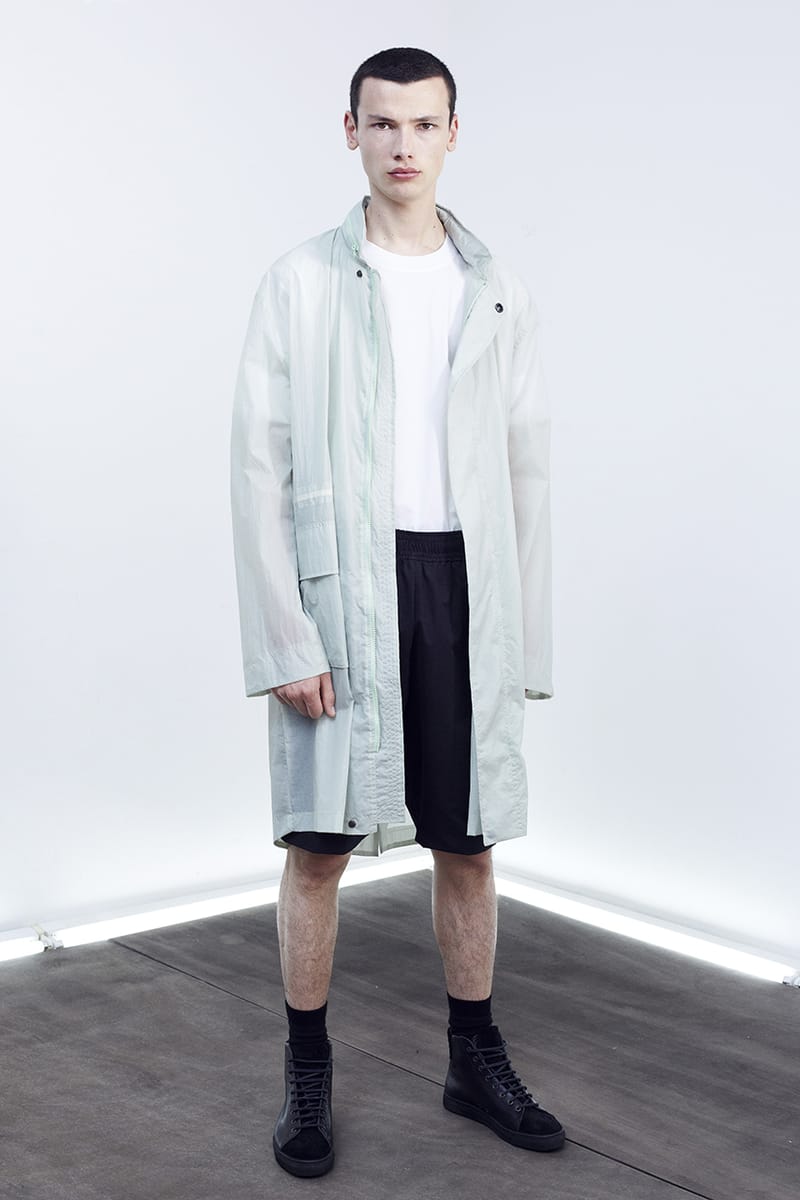 ダミールドーマ　ロングコート　SILENT by DAMIR DOMA Silent by Damir Doma black parka with leather sleeves