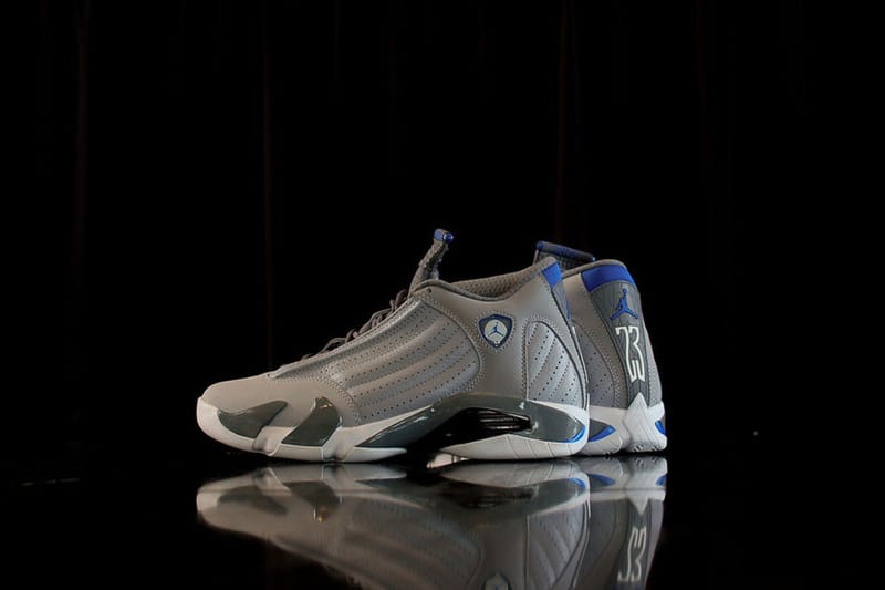 Jordan 14 cheap grey and blue