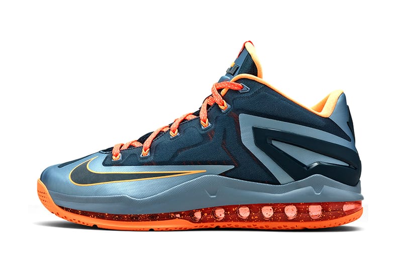 Lebron 11 orange and hot sale blue