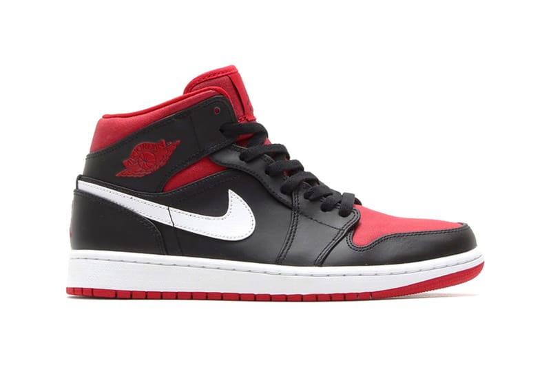 Air Jordan 1 Mid Black White Gym Red Hypebeast