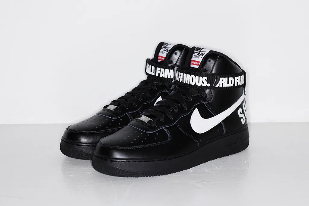 Supreme x 'air force 1 high white black sale