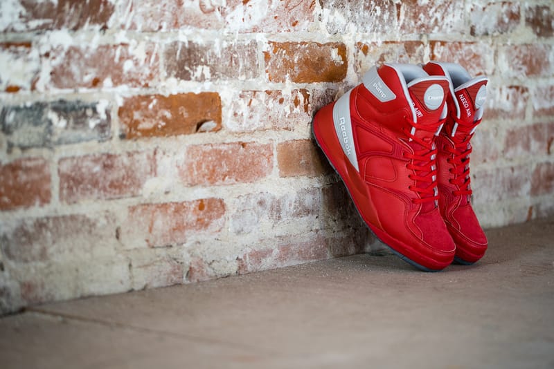 All red hot sale reebok pumps