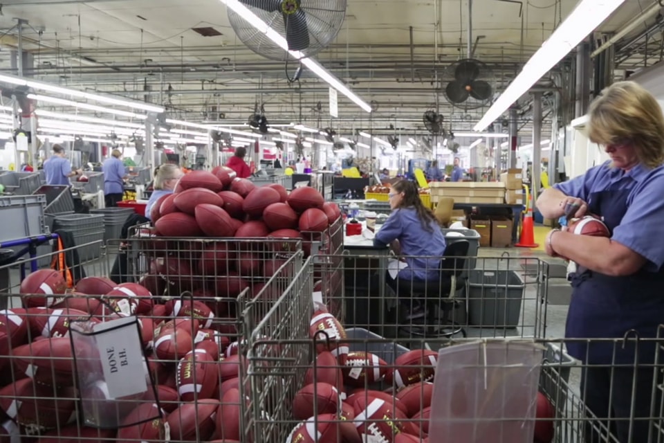 A Look inside the Wilson Football Factory with The New York Times
