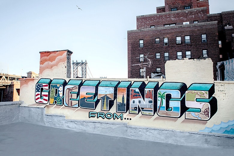 Художник-граффити отправится пересечь Америку, рисуя фрески “Привет от”