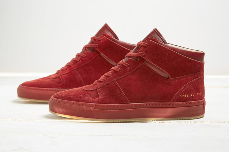 Common projects red suede best sale