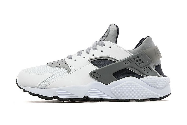 black white and gray huaraches