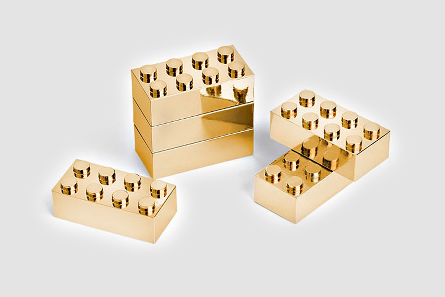Строительные блоки с позолотой 24 карата