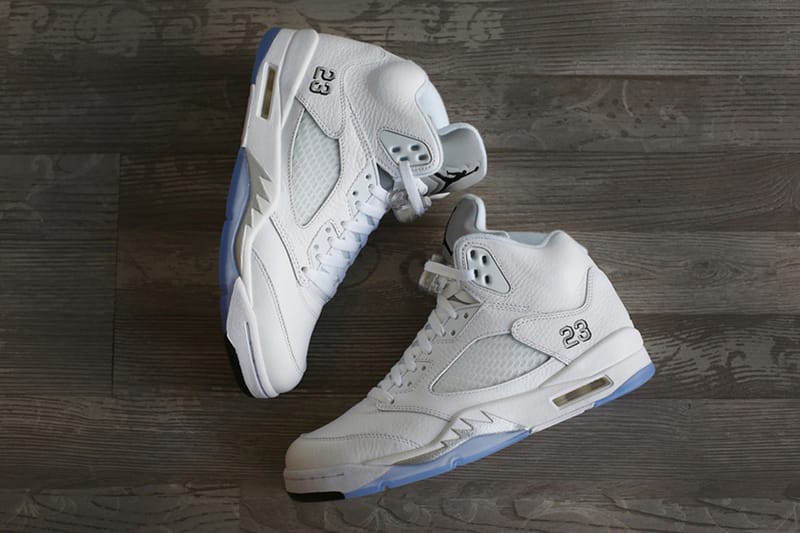 Air jordan 5 retro metallic white online