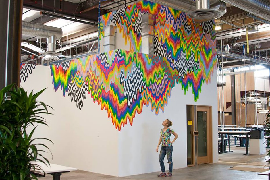 Artist Jen Stark's Psychedelic Murals for Facebook HQ Hypebeast