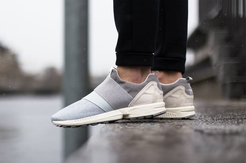 Adidas originals mens zx flux clearance trainers light granite/light granite/core white