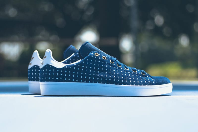 Stan smith blue and sales gold