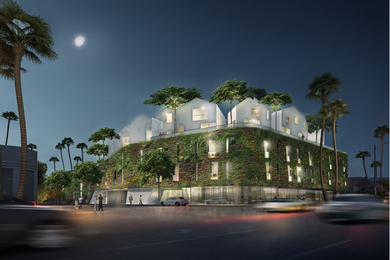 MAD Architects представляет деревню на склоне холма для дома 8600 Wilshire в Лос-Анджелесе