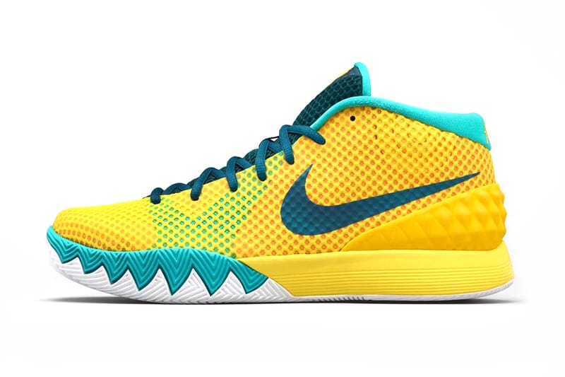 Kyrie 4 outlet yellow and blue