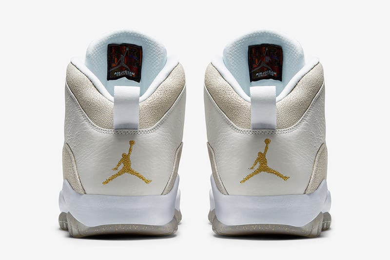 Jordan 10 clearance white and gold