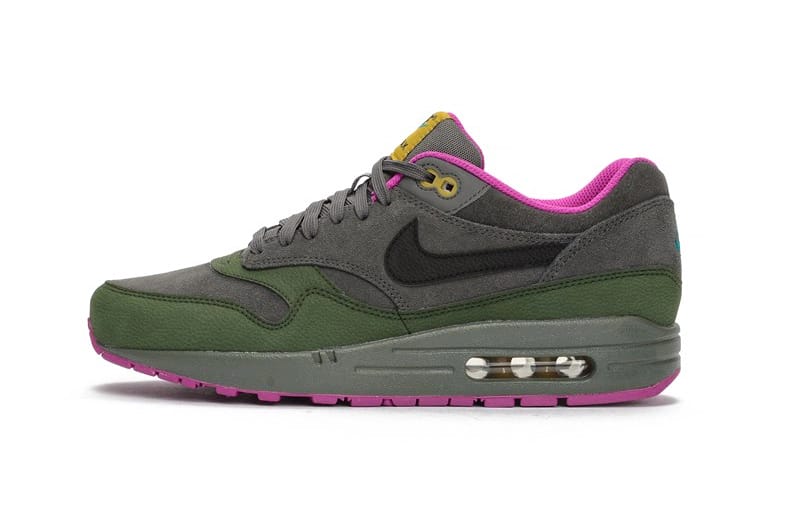 nike air max 1 green and pink