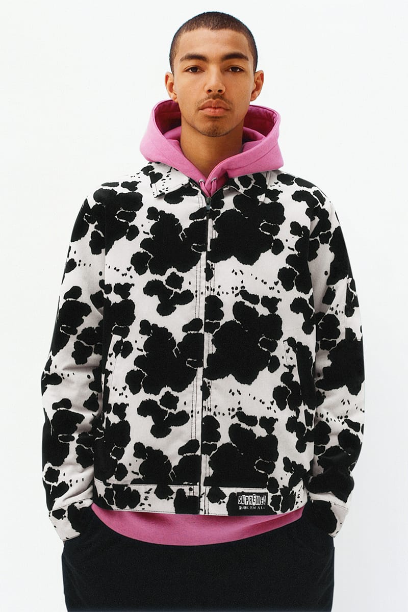 Supreme cow print online hoodie