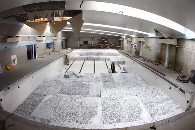 Watch a Swimming Pool Turn Into a Skate Park in This Two Minute Time