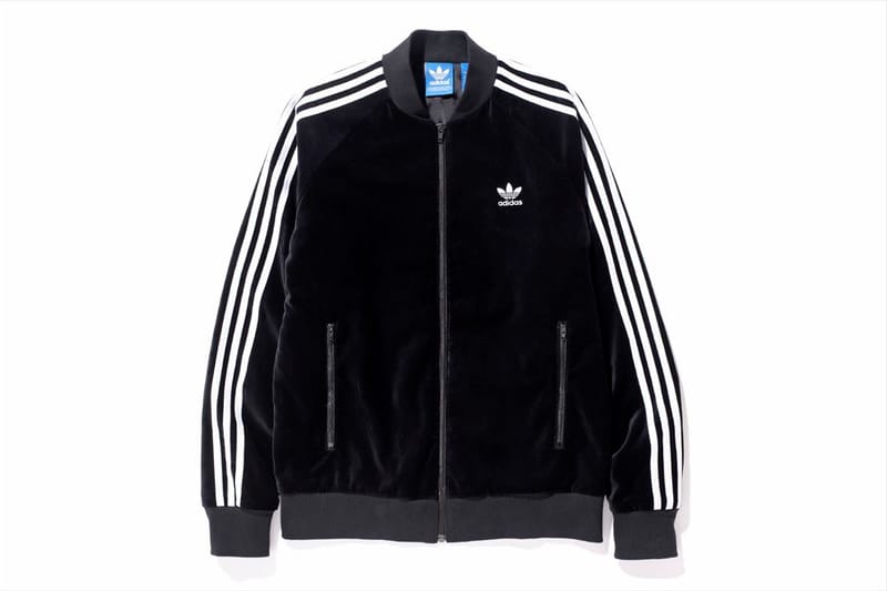 Velvet adidas tracksuit on sale black