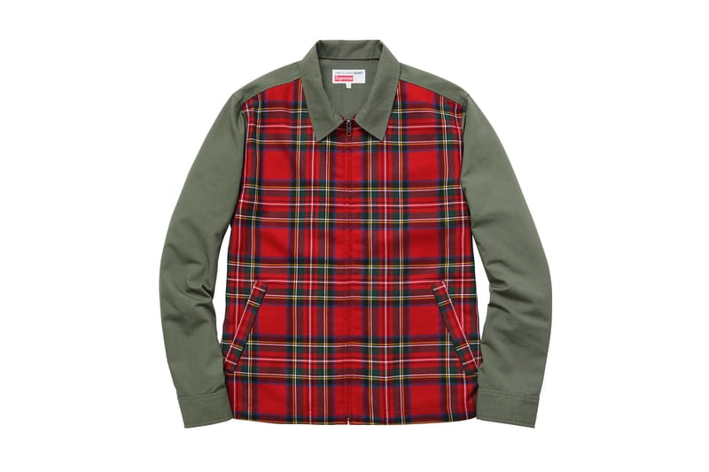 Cdg supreme plaid store hoodie