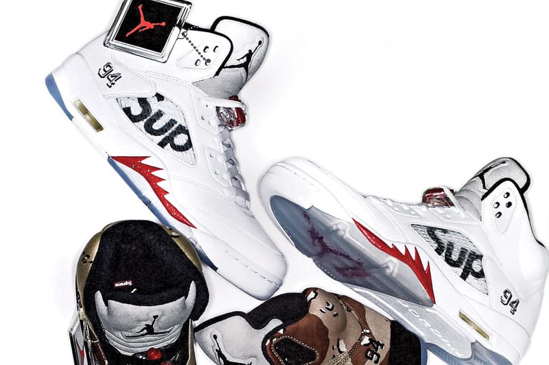 Supreme x Air Jordan 5 via SHOES MASTER Hypebeast