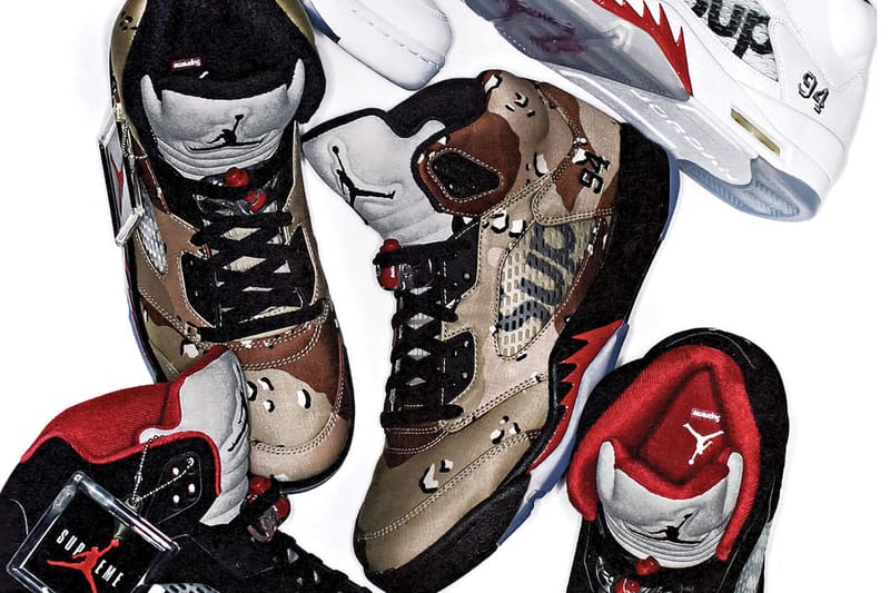 Jordan 5 hotsell x supreme camo