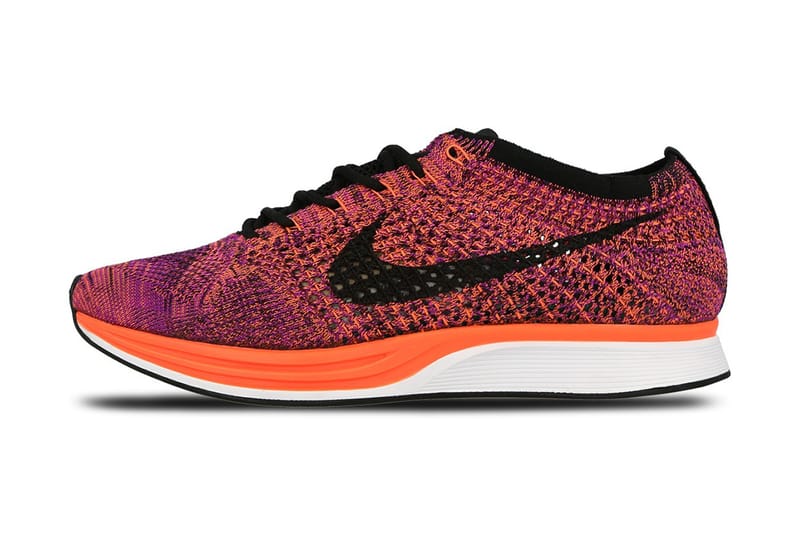 Nike flyknit racer orange sales black