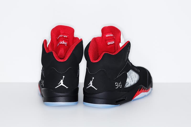 Supreme jordan cheap 5 black