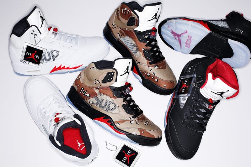 Nike jordan 5 retro on sale supreme