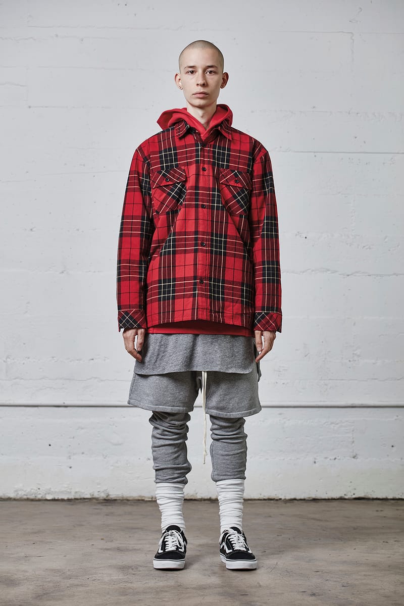 Fear of sale god plaid hoodie