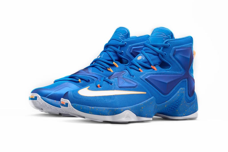 Lebron 13 cheap blue and white