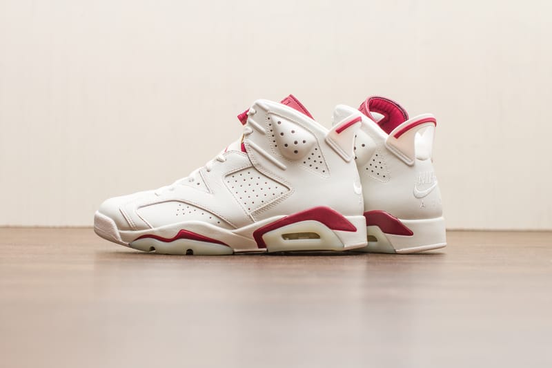 Jordan 6 cheap white and maroon