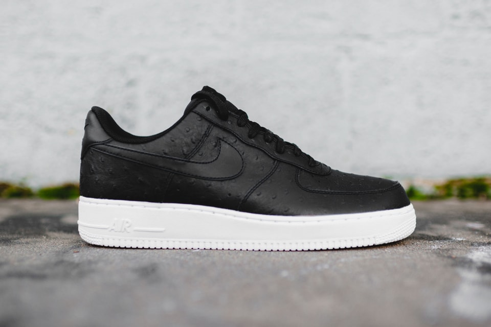 black ostrich air force ones