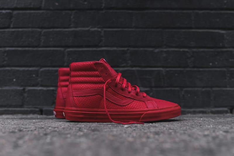 All red sale hi top vans