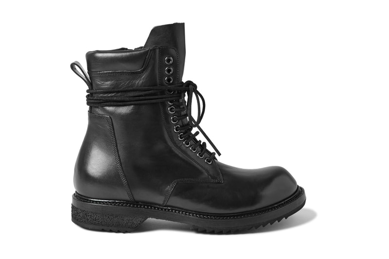 Rick Owens Black Leather Boots | Hypebeast