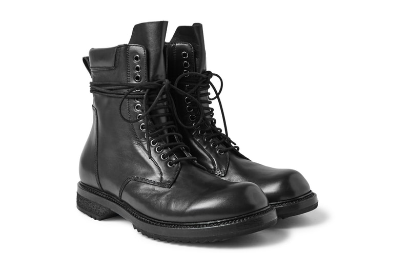 Rick Owens Black Leather Boots | Hypebeast