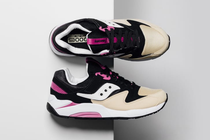 Saucony grid 9000 cream hotsell red pink