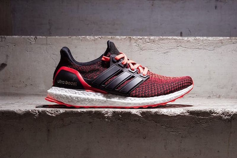 Adidas ultra boost black core red hotsell