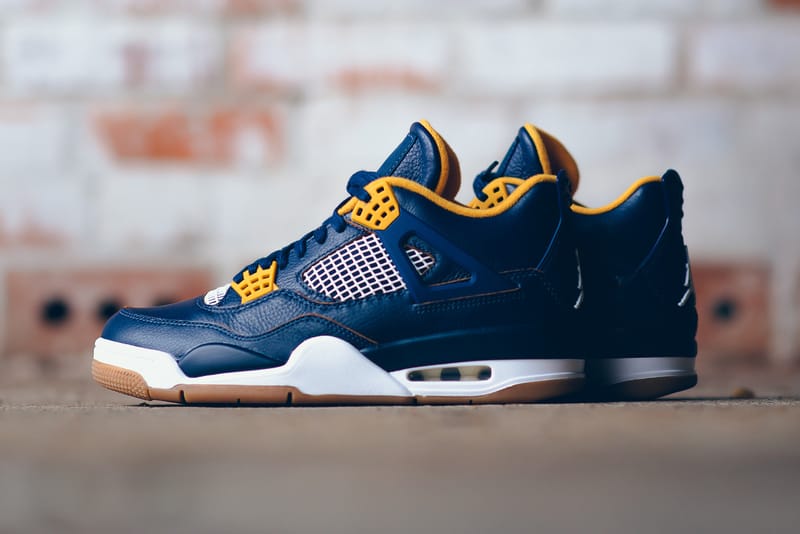 Jordan 4 best sale blue and gold