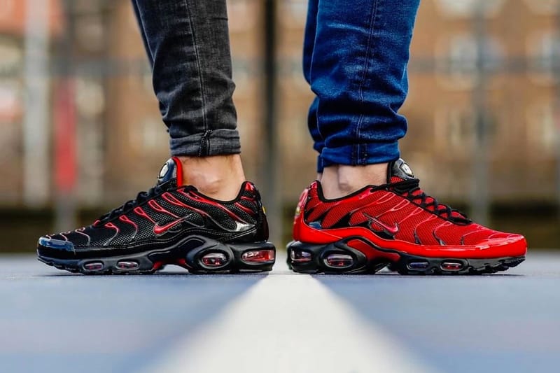 Red and grey store air max plus