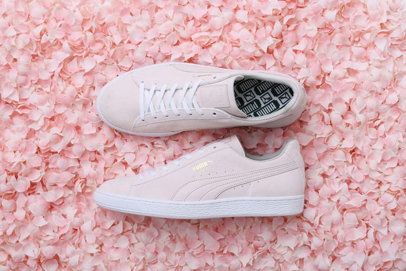 Pink and outlet white puma suedes