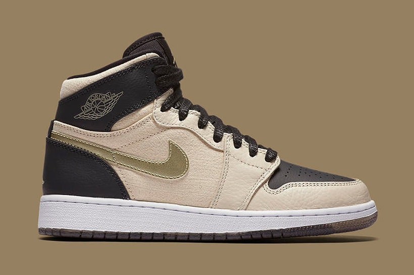 Air Jordan 1 Retro High Premium Pearl White and Metallic Gold Sneaker ...