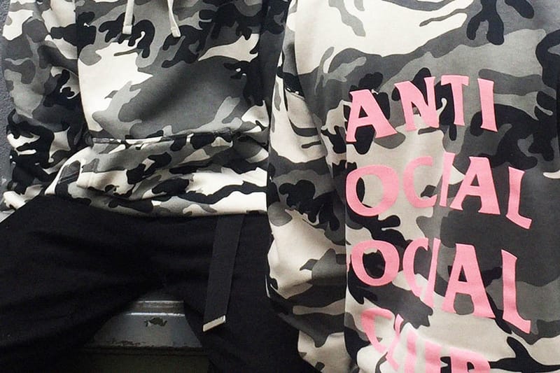 Anti social social hot sale club camo hoodie