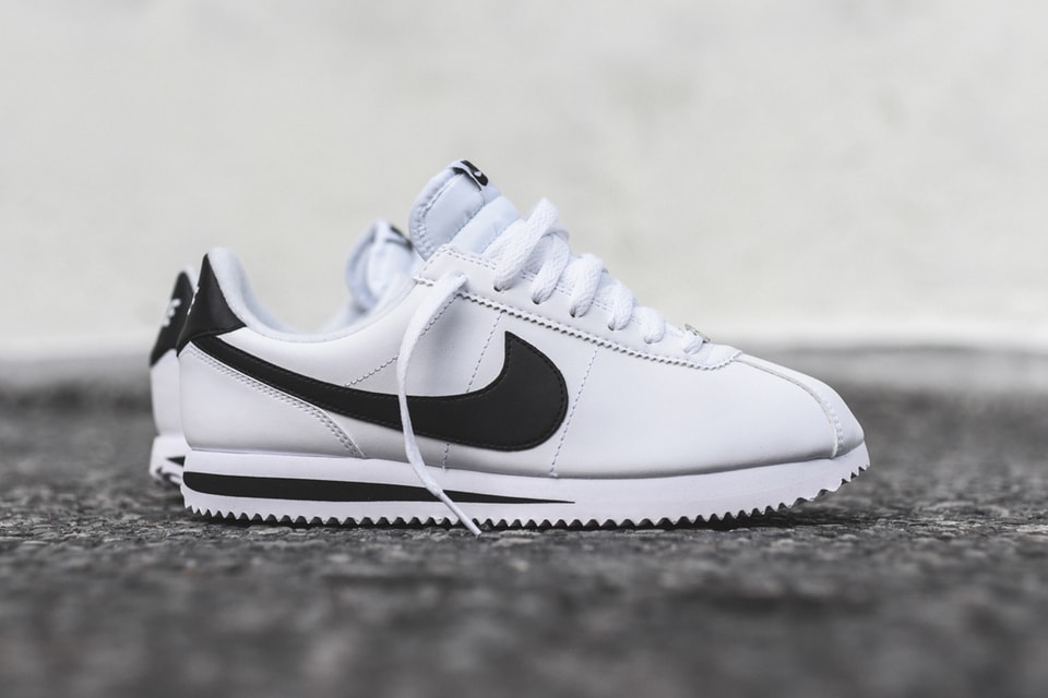 Nike Cortez Leather White and Black | Hypebeast