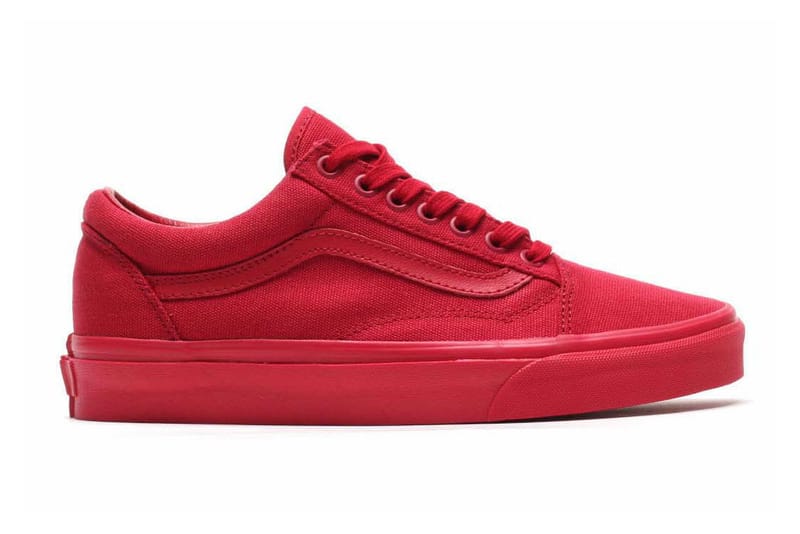 All red vans old school best sale