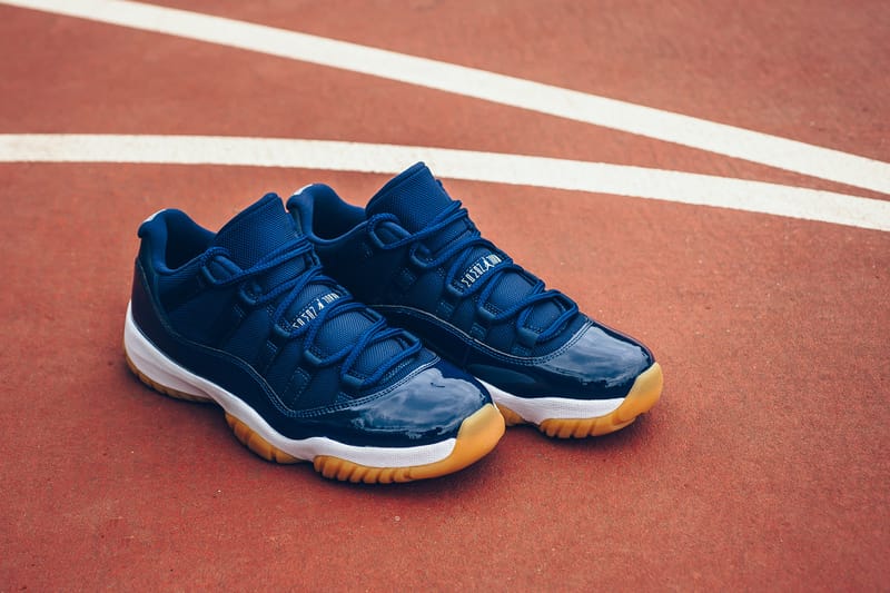 Air Jordan 11 Retro Low Midnight Navy White Gum Sneaker Hypebeast